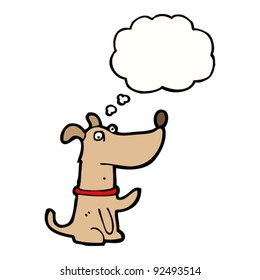 dog with thought bubble cartoon