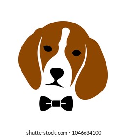 Dog with a tie on a white background in the vector EPS 8