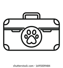 Dog tool box icon. Outline dog tool box vector icon for web design isolated on white background