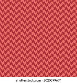 Dog tooth check pattern in reddish coral pink. Seamless spring autumn houndstooth background graphic vector for scarf, skirt, dress, other modern fashion fabric print. Pixel dog tooth design.