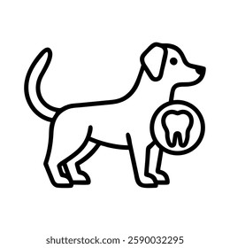 Dog with a tooth symbol for pet oral care