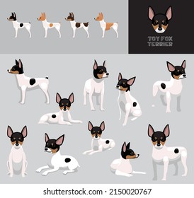 Hundespielzeug Fox Terrier Cartoon Vektorgrafik Farbvarianten Set