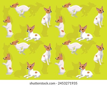 Dog Toy Fox Terrier Cream Coat Cartoon Cute Seamless Wallpaper Background
