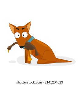 Hund mit Spielzeug in den Zähnen, Vektorgrafiken für Webseiten und Heimtierläden