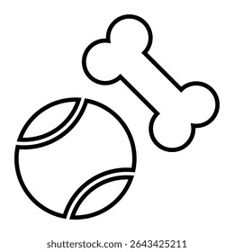 desenho do ícone da linha do brinquedo do cão. desenho do vetor do símbolo do contorno preto fino do brinquedo do cão. ícone do traçado editável no fundo transparente.