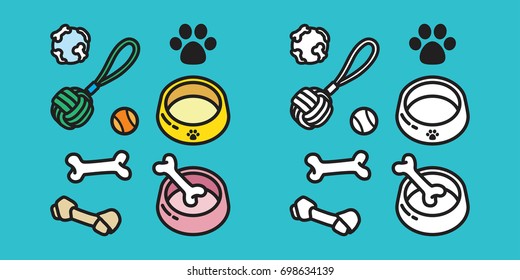 dog toy puppy icon dog paw vector illustration doodle