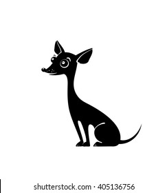 Dog. Toy terrier. Vector silhouette.