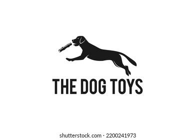 Dog toys logo animal labrador jump silhouette icon symbol