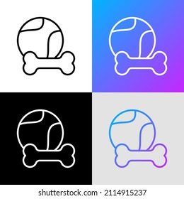 Dog Toys Thin Line Icon: Ball And Bone. Modern Vector Illustration For Pet Shop.