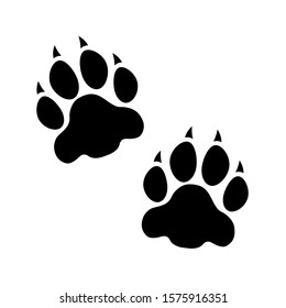 Dog traces black vector silhouette