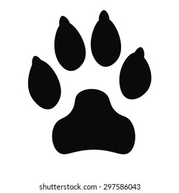 Dog track black icon, logo, silhouette isolated on white background. Vector illustration.