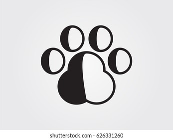 dog track, icon, vector illustration eps10