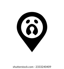 Dog tracker icon on white background