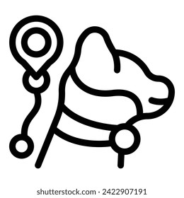 Dog tracker online icon outline vector. Locator leash. Park city care