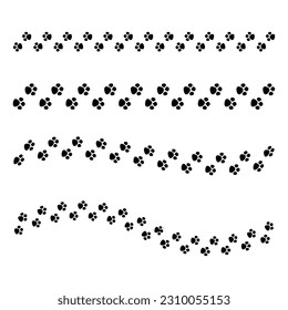 Dog tracks icon. Dog tracks in the snow. Vector illustration.