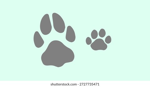 Pistas de perro sobre un fondo azul
