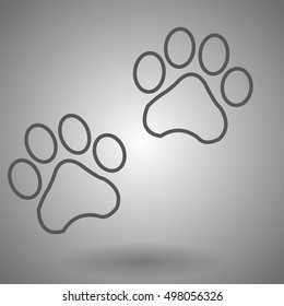 dog trail linear icon. Thin line design