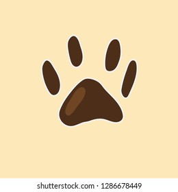 dog trail vector. hand drawn icon. animal illustration. editable stroke.