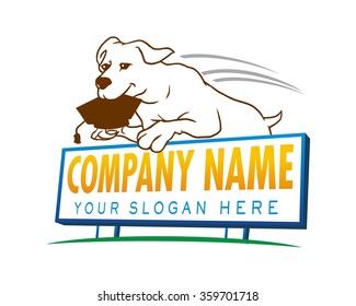dog trainer character illustration logo icon vector