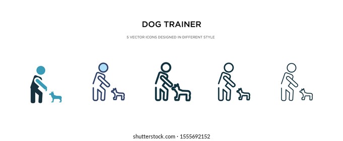 dog trainer icon in different style vector illustration. two colored and black dog trainer vector icons designed in filled, outline, line and stroke style can be used for web, mobile, ui