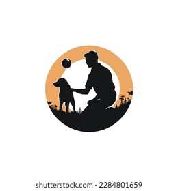 dog trainer simple silhouette modern logo