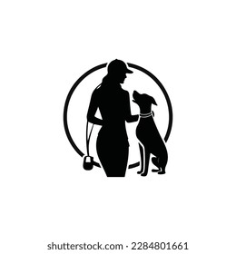 entrenador de perros simple silueta logotipo moderno