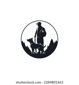 dog trainer simple silhouette modern logo