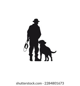 dog trainer simple silhouette modern logo