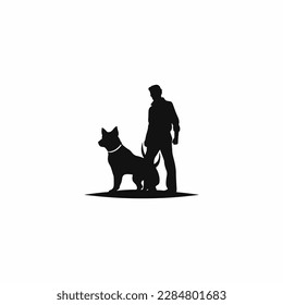 dog trainer simple silhouette modern logo