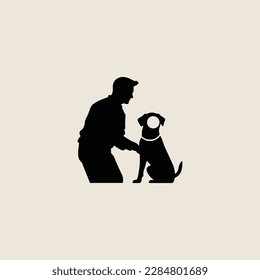 dog trainer simple silhouette modern logo