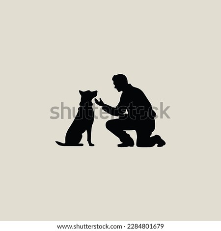 dog trainer simple silhouette modern logo