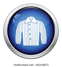 Dog trainig jacket icon. Glossy button design. Vector illustration.