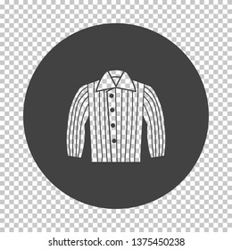 Hundefachtel-Jacke-Ikone. Subtrahieren Sie das Schablonendesign auf dem Transparenzgitter. Vektorgrafik.