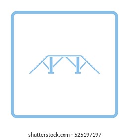 Dog training bench icon. Blue frame design. Vector illustration.