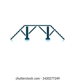 Dog Training Bench Icon. Shadow Reflection Design. Vector Illustration.