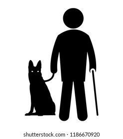 Dog training by a trainer with the stick 
