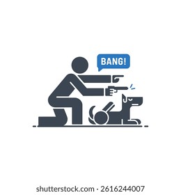 Dog Training Command Icon On White Background