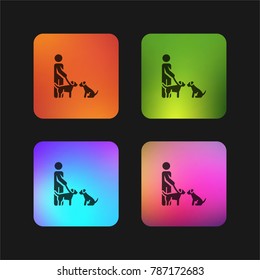 Dog training four color gradient app icon design