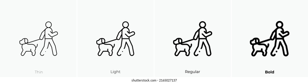 icono de entrenamiento de perros. Signo de estilo lineal aislado en fondo blanco. Ilustración vectorial.
