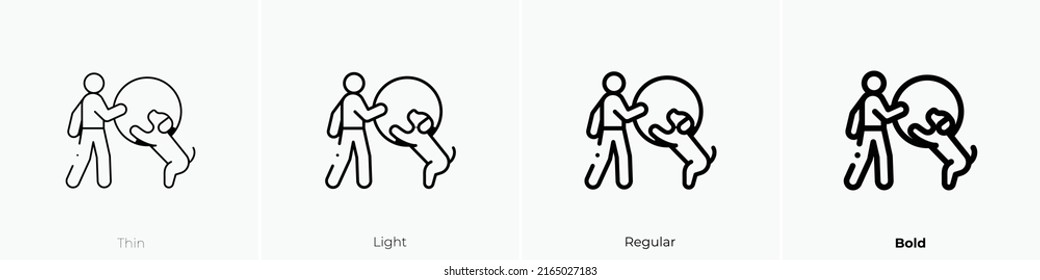 dog training icon. Linear style sign isolated on white background. Vector illustration.
