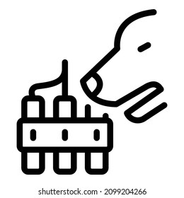 Dog training icon. Outline dog training vector icon for web design isolated on white background