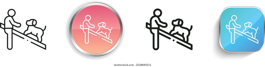dog training icon. Thin Linear, Regular and Button Style Design Isolated On White Background