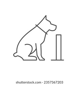Dog training line outline icon