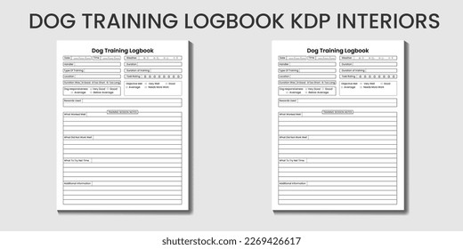 Dog Training logbook 2023-2024 KDP interior designs