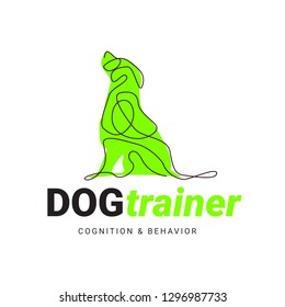 Logotipo de entrenamiento de perros. Resumen de la silueta de perro de Line.