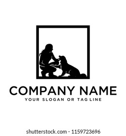 Dog training logo ideas on a white background become a brand symbol for your business, the concept of dog training icons