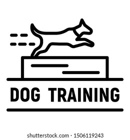 Dog training logo. Outline dog training vector logo for web design isolated on white background