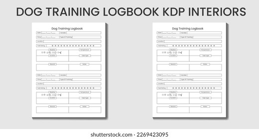 Dog Training Planner 2023-2024 KDP interior designs