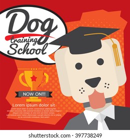 Dog Training School Vector Illustration