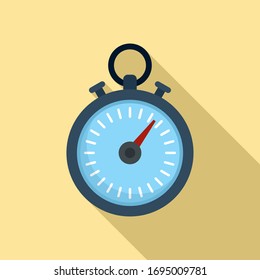 Dog training stopwatch icon. Flat illustration of dog training stopwatch vector icon for web design